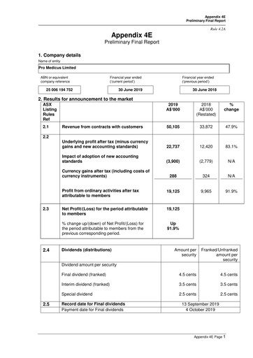 Thumbnail Pro Medicus Financial Report fy2019