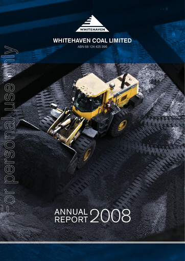 Thumbnail Whitehaven Coal Annual Report 2008