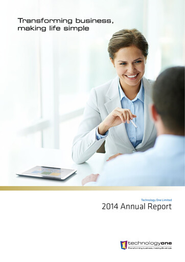 Thumbnail Technology One Annual Report 2014