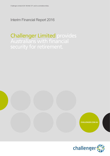 Thumbnail Challenger Limited Financial Report 2016-h1