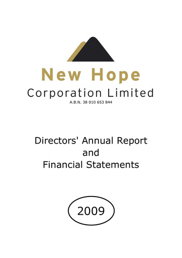 Thumbnail New Hope Corporation Annual Report 2009