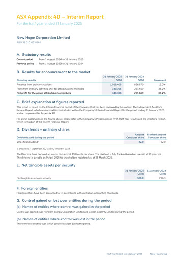 Thumbnail New Hope Corporation Half-year Report 2025-h1