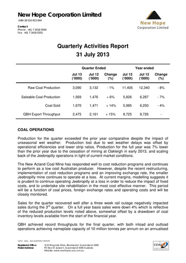 Thumbnail New Hope Corporation Quarterly Report 2013-q4