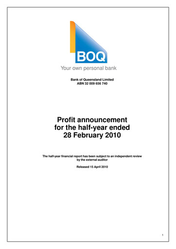 Thumbnail Bank of Queensland Half-year Report 2010-h1