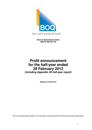 Thumbnail Bank of Queensland Half-year Report 2012-h1