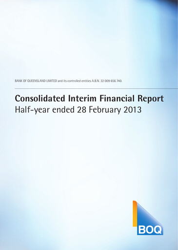 Thumbnail Bank of Queensland Half-year Report 2013-h1
