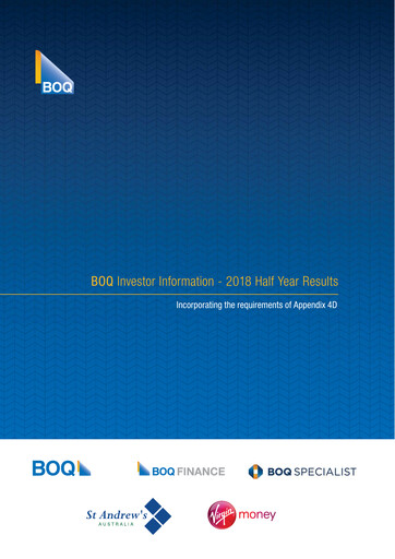 Thumbnail Bank of Queensland Half-year Report 2018-h1