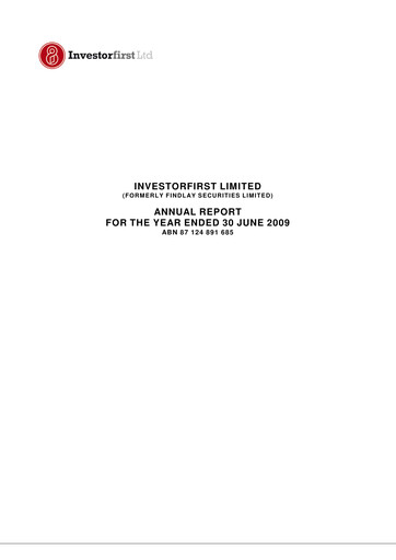 Thumbnail HUB24 Limited Annual Report 2009