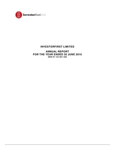 Thumbnail HUB24 Limited Annual Report 2010