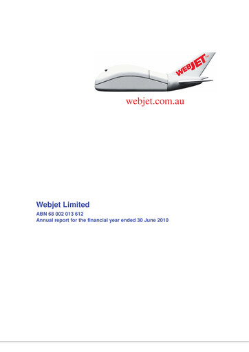 Thumbnail Webjet Limited Annual Report 2010