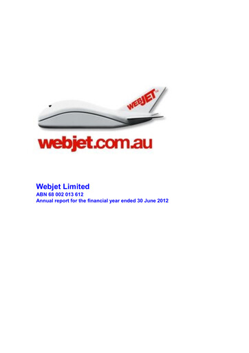 Thumbnail Webjet Limited Annual Report 2012