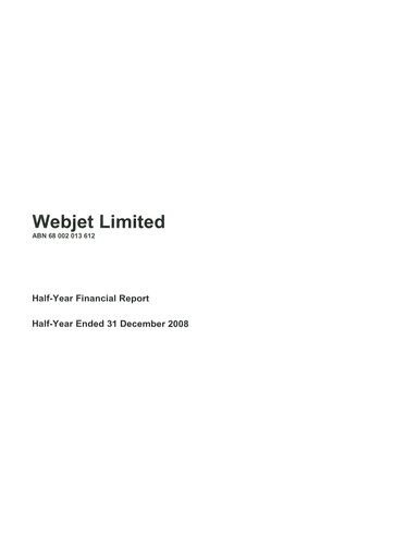 Thumbnail Webjet Limited Financial Report 2009-h1