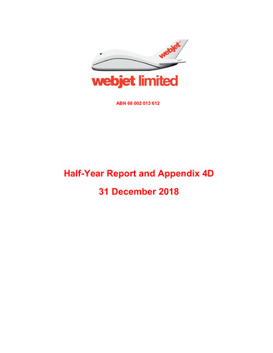 Thumbnail Webjet Limited Financial Report 2019-h1