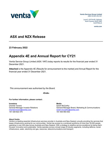 Thumbnail Ventia Services Group Annual Report 2021