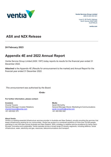 Thumbnail Ventia Services Group Annual Report 2022