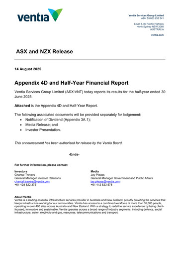 Thumbnail Ventia Services Group Half-year Report 2025-h1