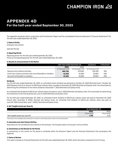 Thumbnail Champion Iron Half-year Report 2024-h1