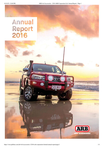 Vorschaubild ARB Corporation Limited Jahresbericht 2016