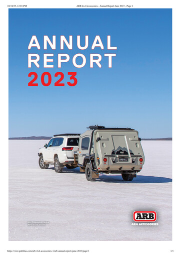 Vorschaubild ARB Corporation Limited Jahresbericht 2023