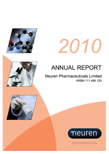 Thumbnail Neuren Pharmaceuticals Annual Report 2010