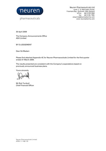 Thumbnail Neuren Pharmaceuticals Quarterly Report 2009-q1
