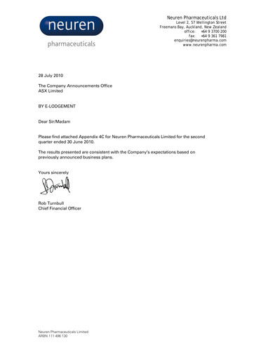 Thumbnail Neuren Pharmaceuticals Quarterly Report 2010-q2