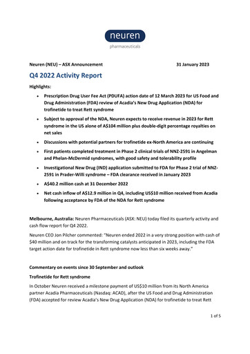 Thumbnail Neuren Pharmaceuticals Quarterly Report 2022-q4