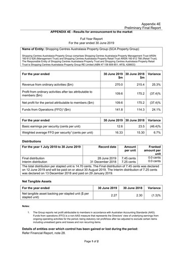 Thumbnail Region Group Financial Report fy2019