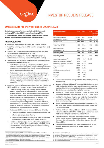 Thumbnail Orora Limited Financial Report fy2023