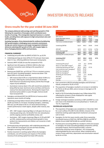 Thumbnail Orora Limited Financial Report fy2024