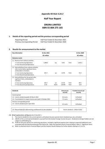 Thumbnail Orora Limited Half-year Report 2022-h1