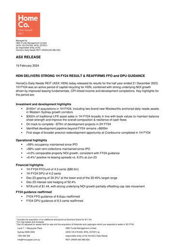 Thumbnail HomeCo Daily Needs REIT Half-year Report 2024-h1