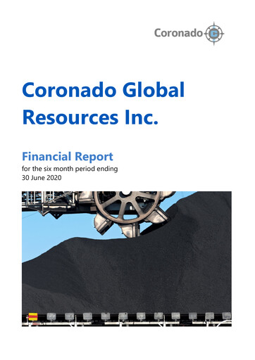 Miniature Coronado Global Resources Rapport semestriel 2020-h1