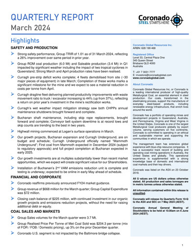 Thumbnail Coronado Global Resources Quarterly Report 2024-q1