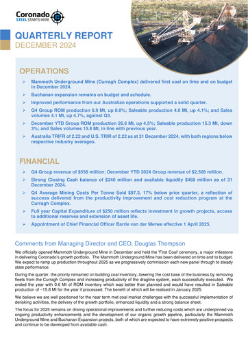 Thumbnail Coronado Global Resources Quarterly Report 2024-q4