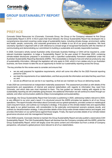 Thumbnail Coronado Global Resources Sustainability Report 2024