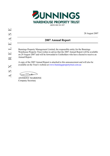 Thumbnail BWP Trust Annual Report 2007