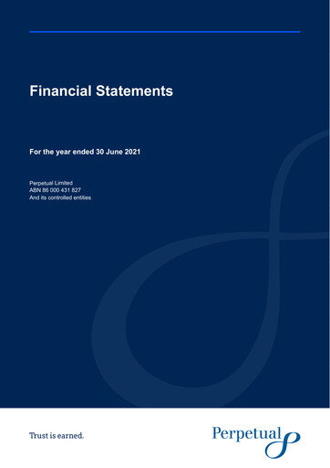 Thumbnail Perpetual Limited Financial Statement 2021