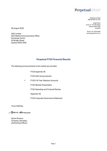 Thumbnail Perpetual Limited Financial Statement 2025
