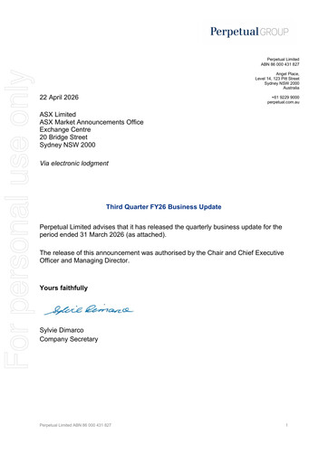 Thumbnail Perpetual Limited Quarterly Report 2026-q3