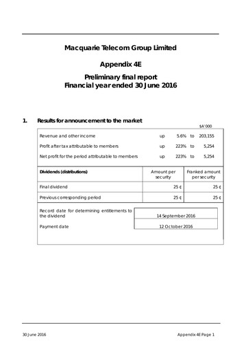 Thumbnail Macquarie Technology Group Financial Report 2016
