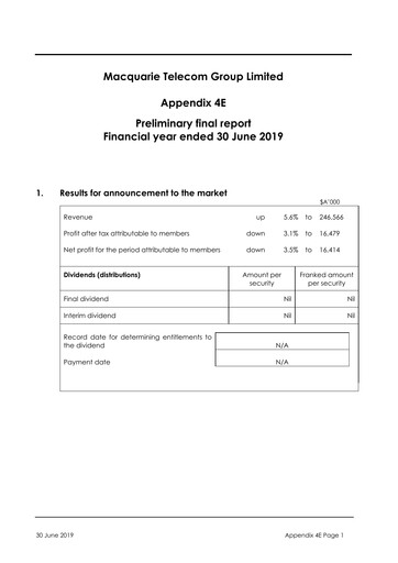Thumbnail Macquarie Technology Group Financial Report 2019