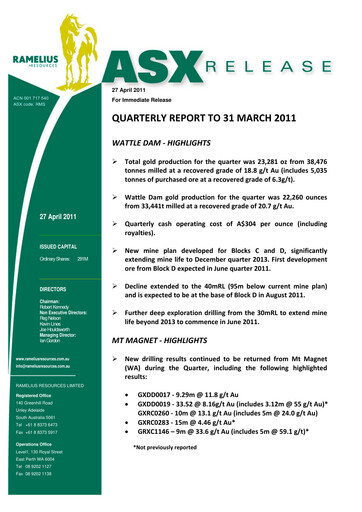 Vorschaubild Ramelius Resources Quartalsbericht 2011-q3