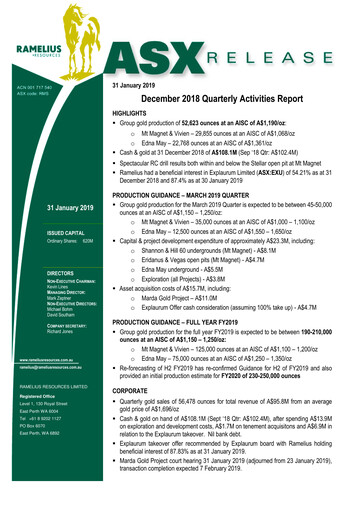 Vorschaubild Ramelius Resources Quartalsbericht 2019-q2