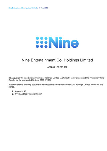 Thumbnail Nine Entertainment Co. Holdings Financial Report 2019