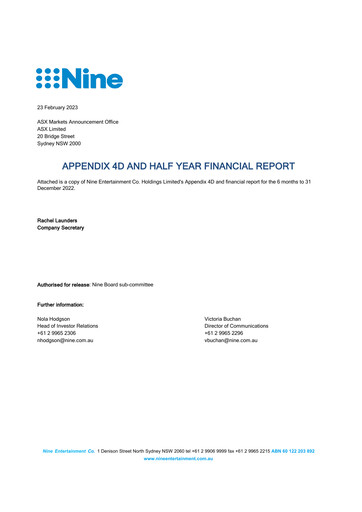 Thumbnail Nine Entertainment Co. Holdings Financial Report 2023-h1