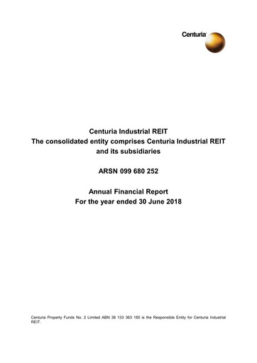 Thumbnail Centuria Industrial REIT Financial Report 2018
