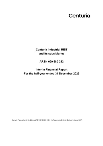 Thumbnail Centuria Industrial REIT Financial Report 2024-h1