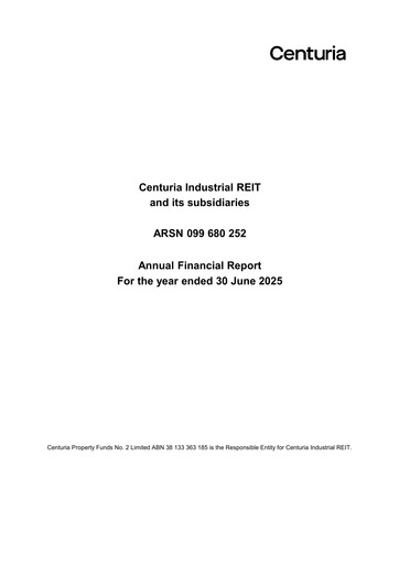 Thumbnail Centuria Industrial REIT Financial Report 2025