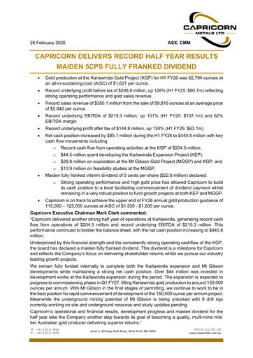 Thumbnail Capricorn Metals Half-year Report 2025-h1